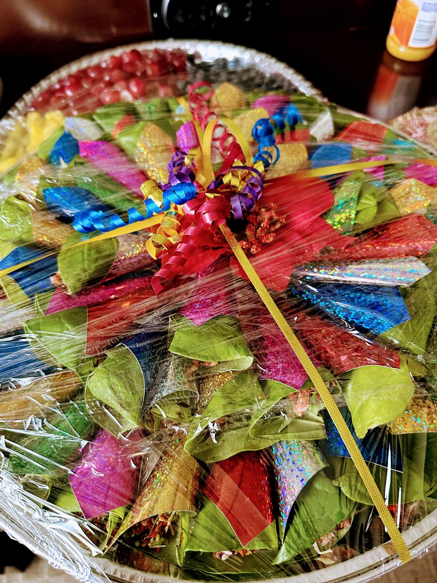 Close-up of paan leaf and fillings
