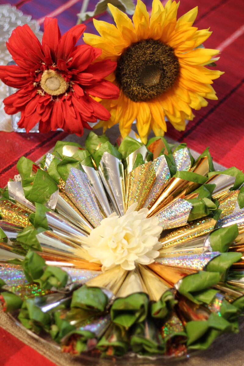 Elegant paan presentation on a tray